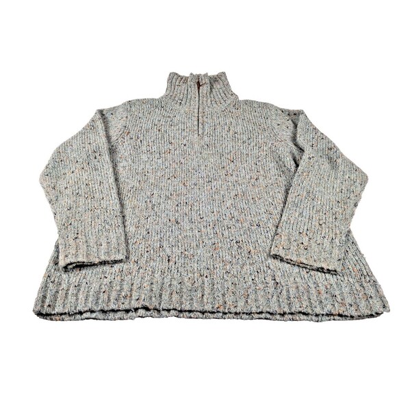 Charter Club Women’s Knit Zip-Neck Sweater Mock Neck Gray Blue Size XL - Picture 3 of 12